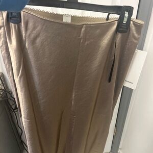 NWT LULULEMON satin midi gold skirt.